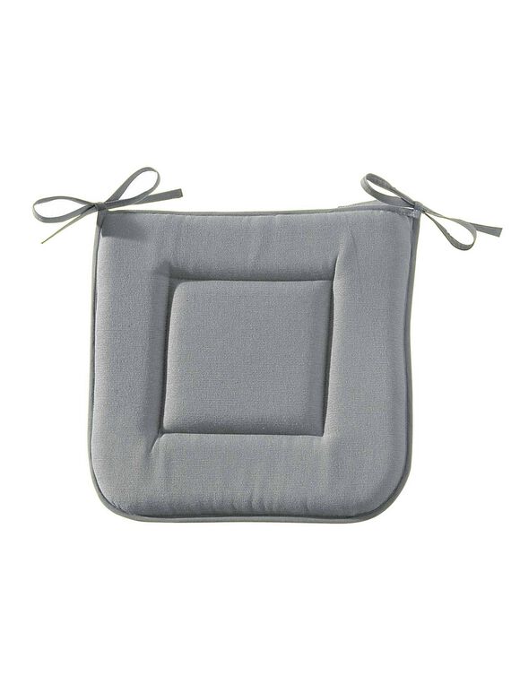 Galette de chaise carrée (gris perle) Galette de chaise carrée (gris perle)